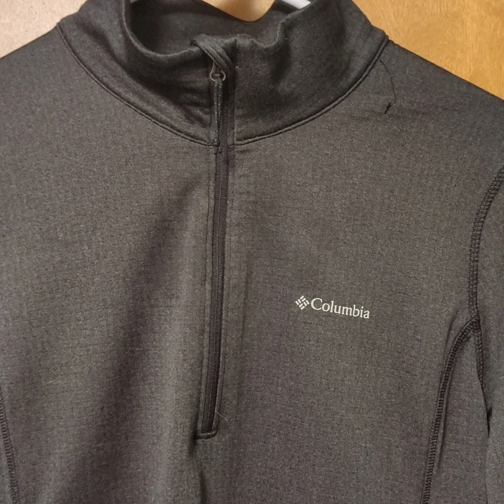Columbia Park View 1/2 Zip Grid Fleece Jacket Omni-Wick Gray Thumbholes - Picture 5 of 14